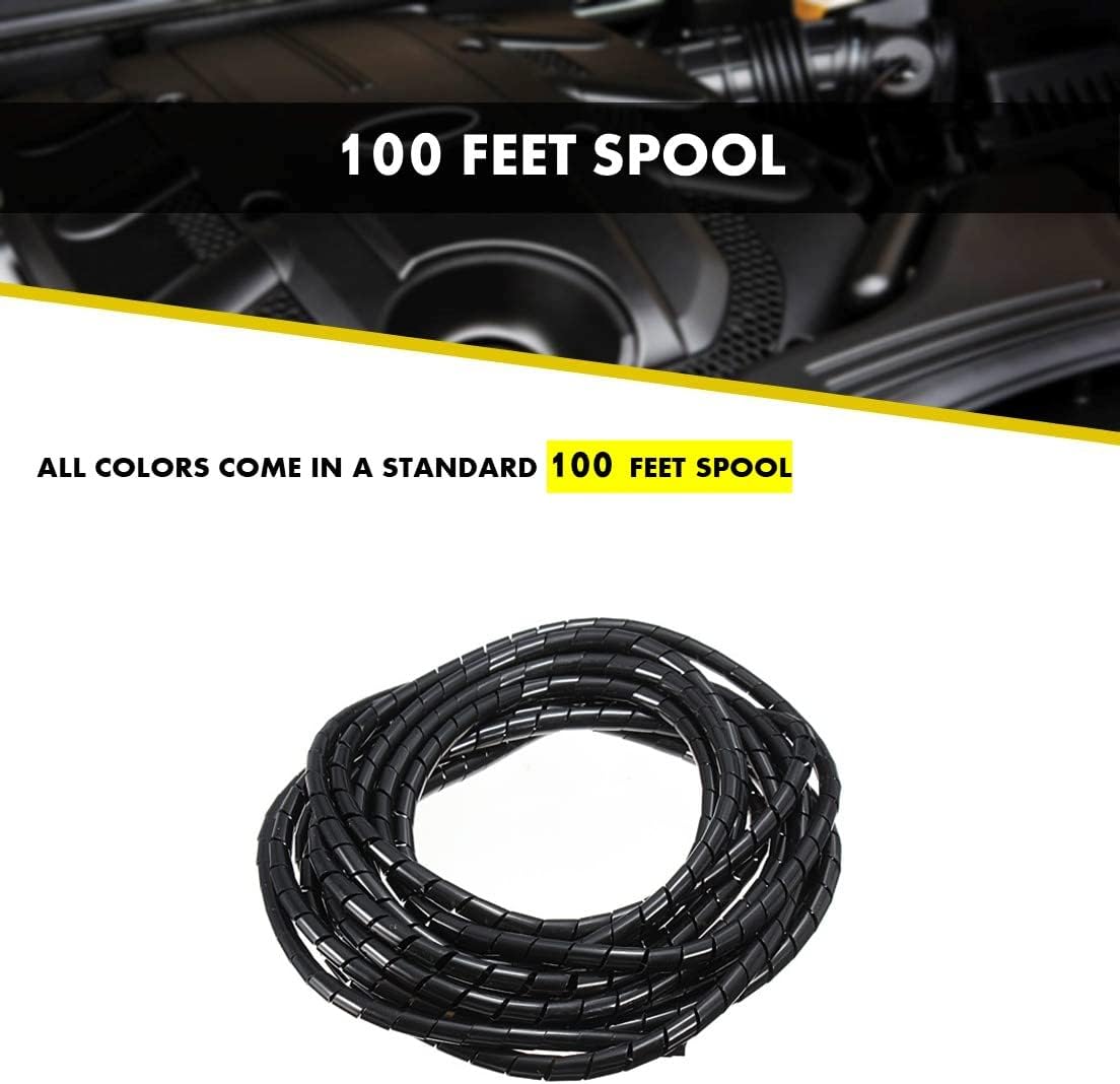 Kable Kontrol Vortex Spiral Cable Wrap - 1/4” Inch 100’ Feet Long - Hose Protector Flexible Polyethylene Wire Conduit Tubing Cable Sleeve Cord Cover to Organize Wires – Natural
