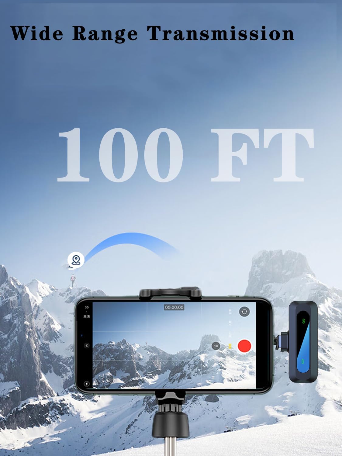 Wireless Lavalier Microphone for iPhone Android Plug-Play,2 Pack Mini Microphone Professional Noise Reduction Recording Clip Mic for Creator Vlog Creator (All iPhones & Androids (USB-C + Lightning))