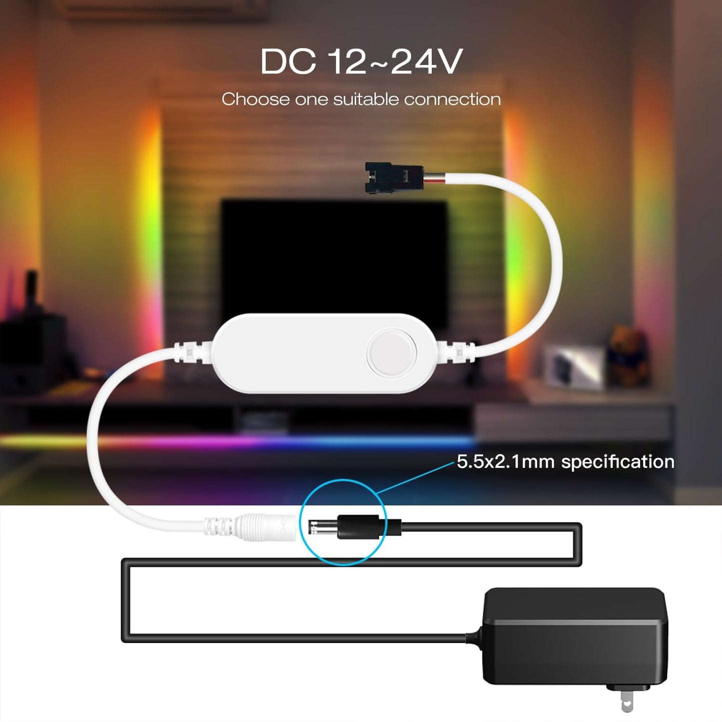 GLEDOPTO WLED ESP8266 Mini LED Controller DC12-24V RGB IC Digital Dynamic Light WS2811 WS2812 WS2812b SK6812 WS2815 Flexible DIY FCOB Addressable LED Strip