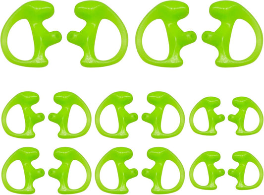 Silicone Replacement Earmold for Motorola/Baofeng/Retavis Radios - Police Walkie Talkie & Law Enforcement Soft Earpiece Inserts (8 Pair, Green - 2L/4M/2S)