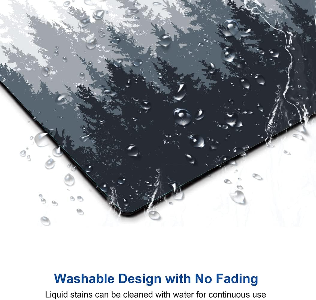 Forest Mouse Pad - Square Waterproof Non-Slip Rubber Base for Office Laptop, 9.5"x7.9"x0.12" Inch (Watercolor Forest)