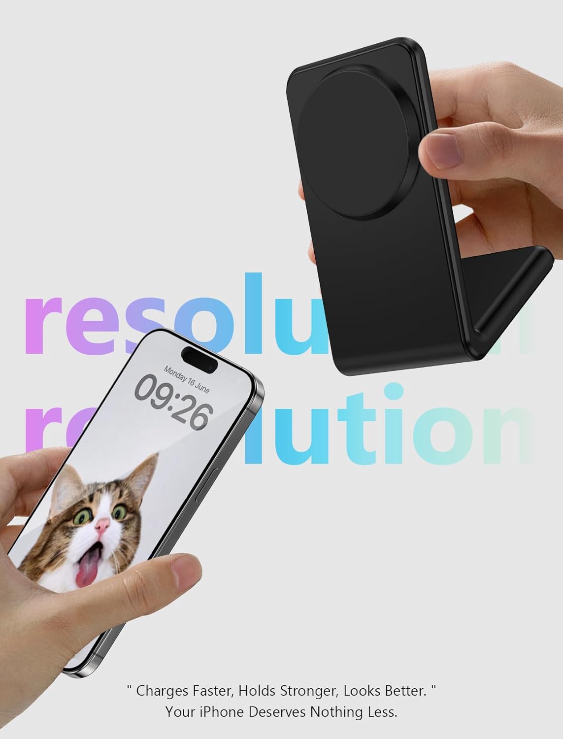 Mag.Safe Charger - iPhone Charger Stand, Fast Magnetic Wireless Charger for iPhone 16/15/14/13/12 Series - Black