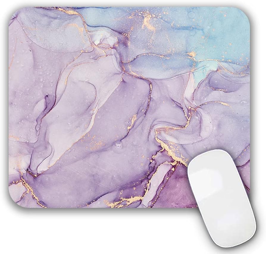 Mouse Pad, Gaming Mouse Pad, Non-Slip Rubber Base Mouse Mat with Designs for Laptop, Computer & Office, 9.5 x 7.9 x 0.12 inches (Marble 3)