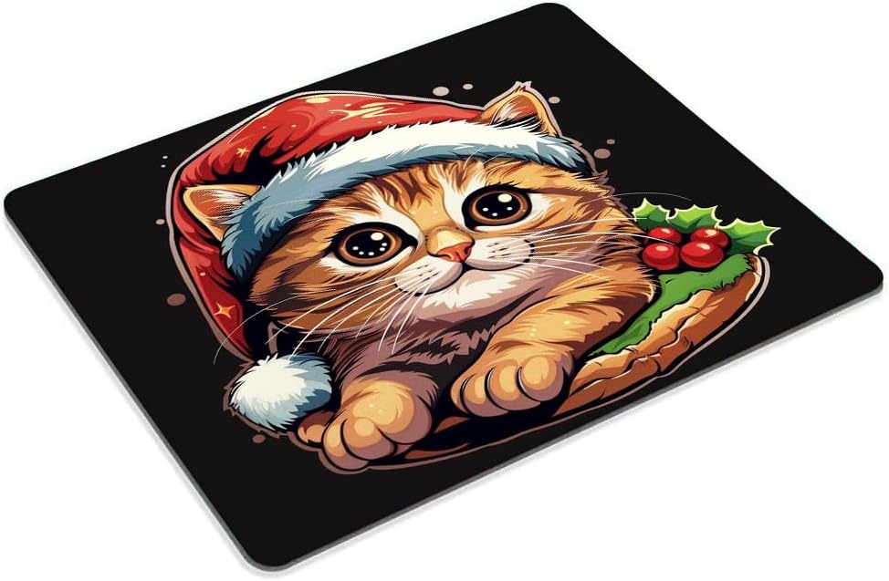 Square Mouse Pad Cute Cat with Burger-1,Gaming Mouse Pads for Desk,Soft Computer Waterproof Non-Slip Mouse Mat