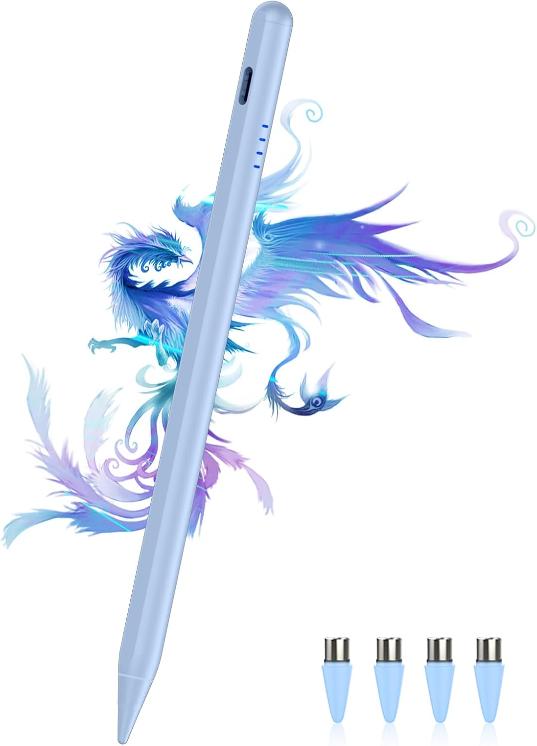 Stylus Pen for Android Tablet/Phone Pom Tips Fast Charge Stylus Pen for iPhone Magnetic Active Pencil Compatible with Samsung A9+, iPhone, Lenovo and Other Android Smartphone and Tablet Devices-Blue