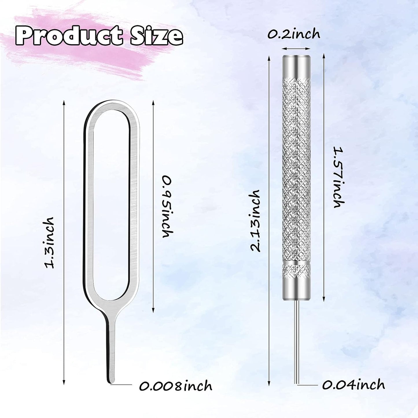 Frienda 30 Pieces SIM Card Removal Tool SIM Card Tray Eject Pins Opening Removal Tool Cellphone Eject Pin with Transparent Storage Box Packaging for Most Smart Phones, Silver, 2 Styles