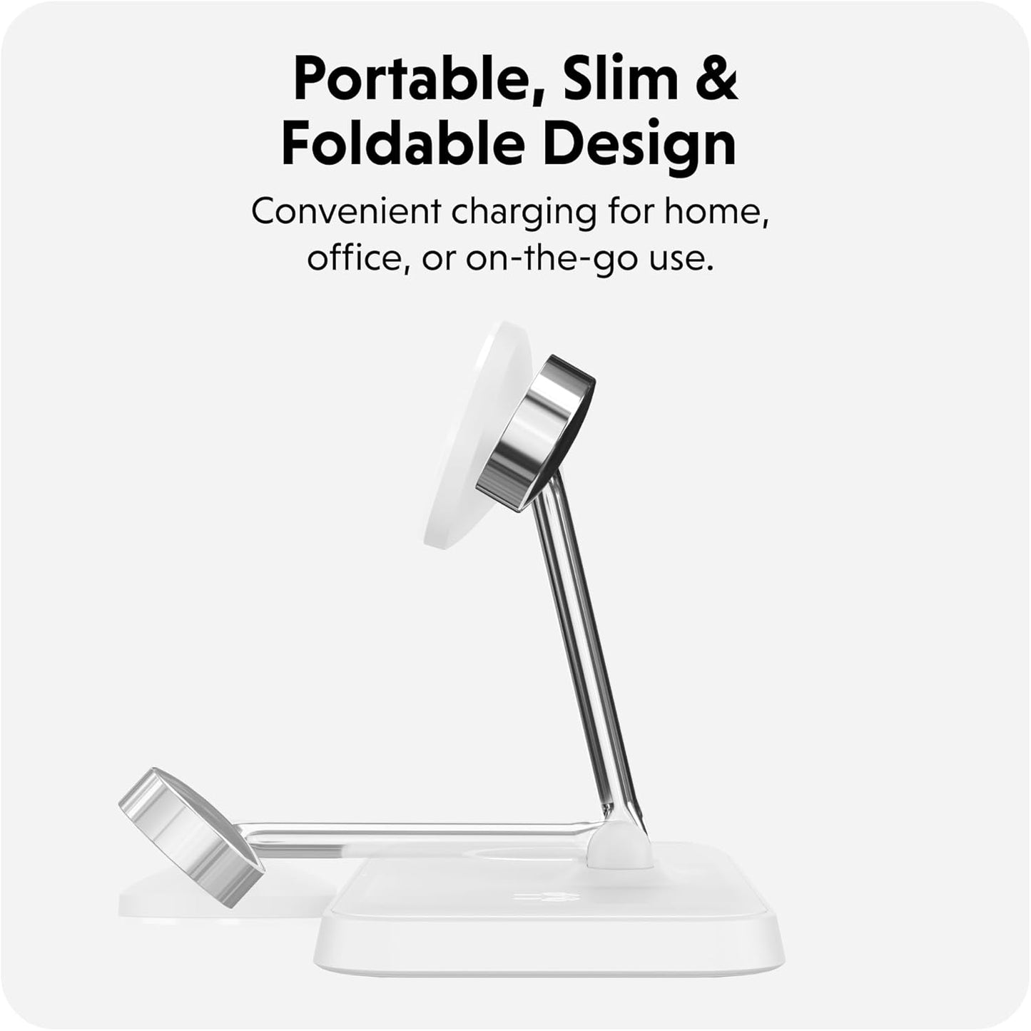 HyperJuice 4-in-1 Wireless Charger Qi2 Magnetic Stand — Fast Wireless Charger for iPhone, Apple Watch, Airpods & Any Qi-Compatible Device — Compact, Adjustable, and Foldable Qi2