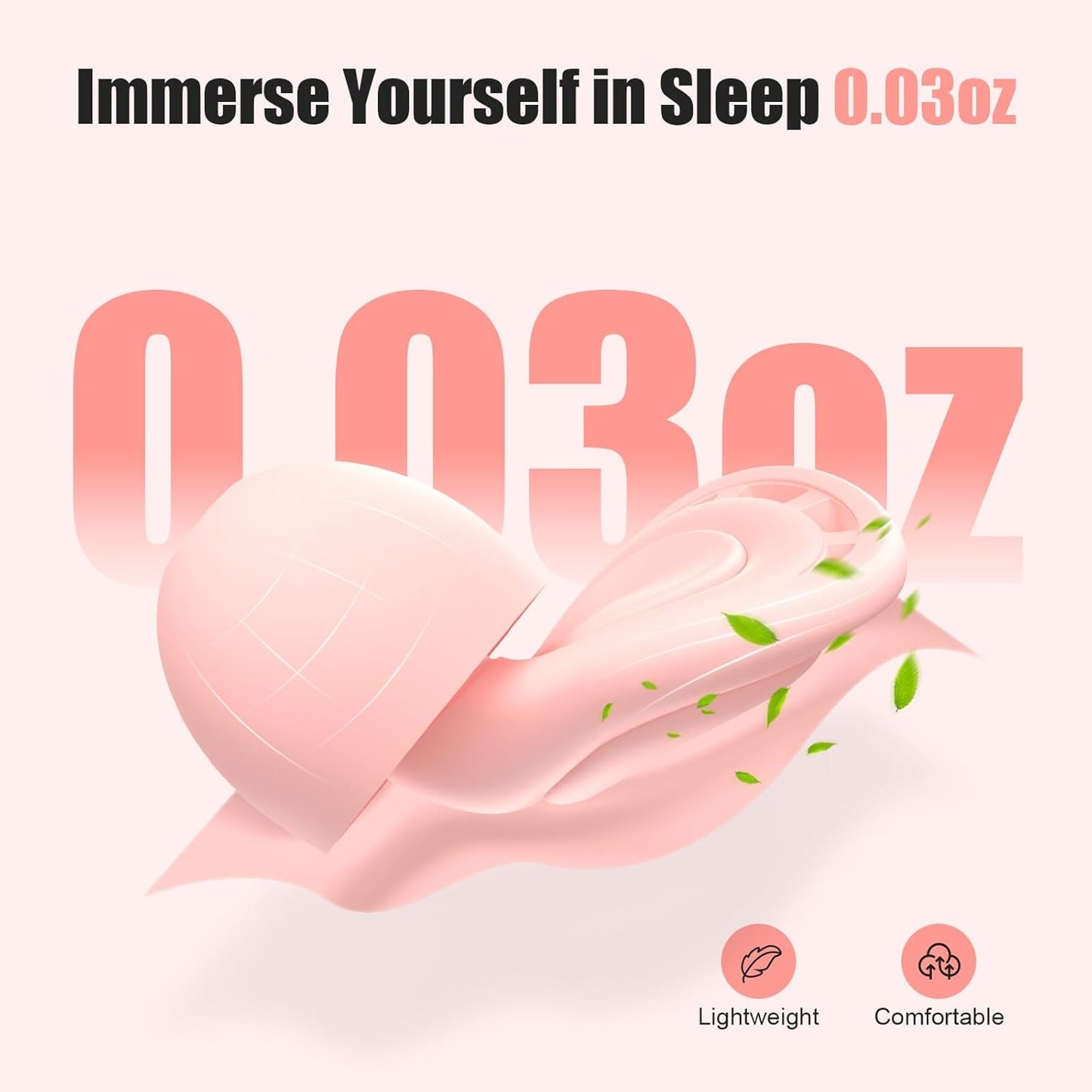 Ear Plugs for Sleeping Noise Reduction, Beinkap Reusable Earplugs Hearing Protection for Focus, Study, Work – 6 Pair Eartips in S/M/L – Flexible Silicone Soft – 35dB Noise Cancelling - Pink