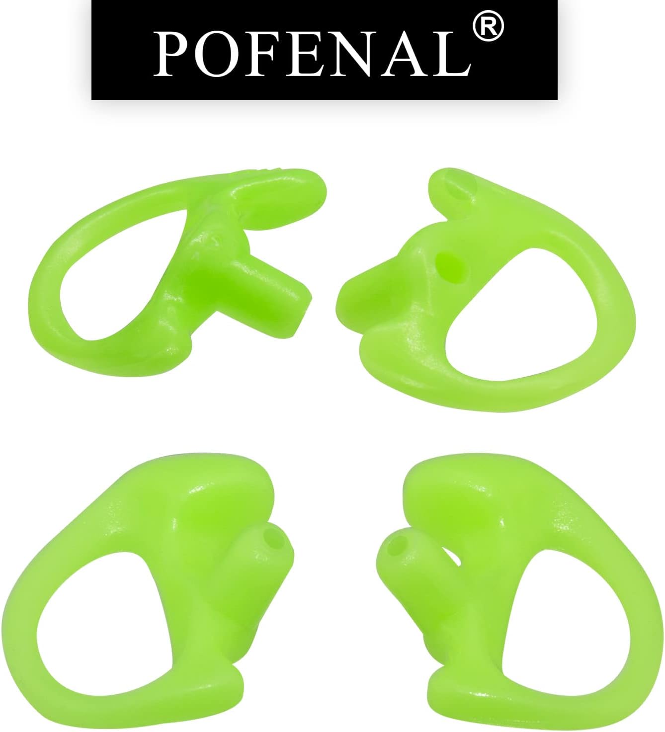 Silicone Replacement Earmold for Motorola/Baofeng/Retavis Radios - Police Walkie Talkie & Law Enforcement Soft Earpiece Inserts (8 Pair, Green - 2L/4M/2S)