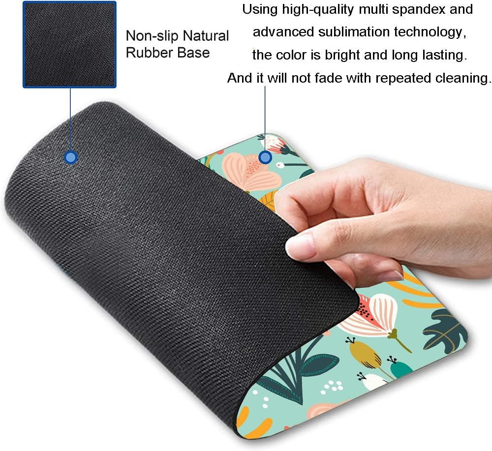 Mouse Pad, Cute Abstract Floral Mouse Pad for Women, Washable Square Cloth Mousepad for Office Laptop, Non-Slip Rubber Computer Mouse Pads for Wireless Mouse, Personalized Mouse Pads for Desk