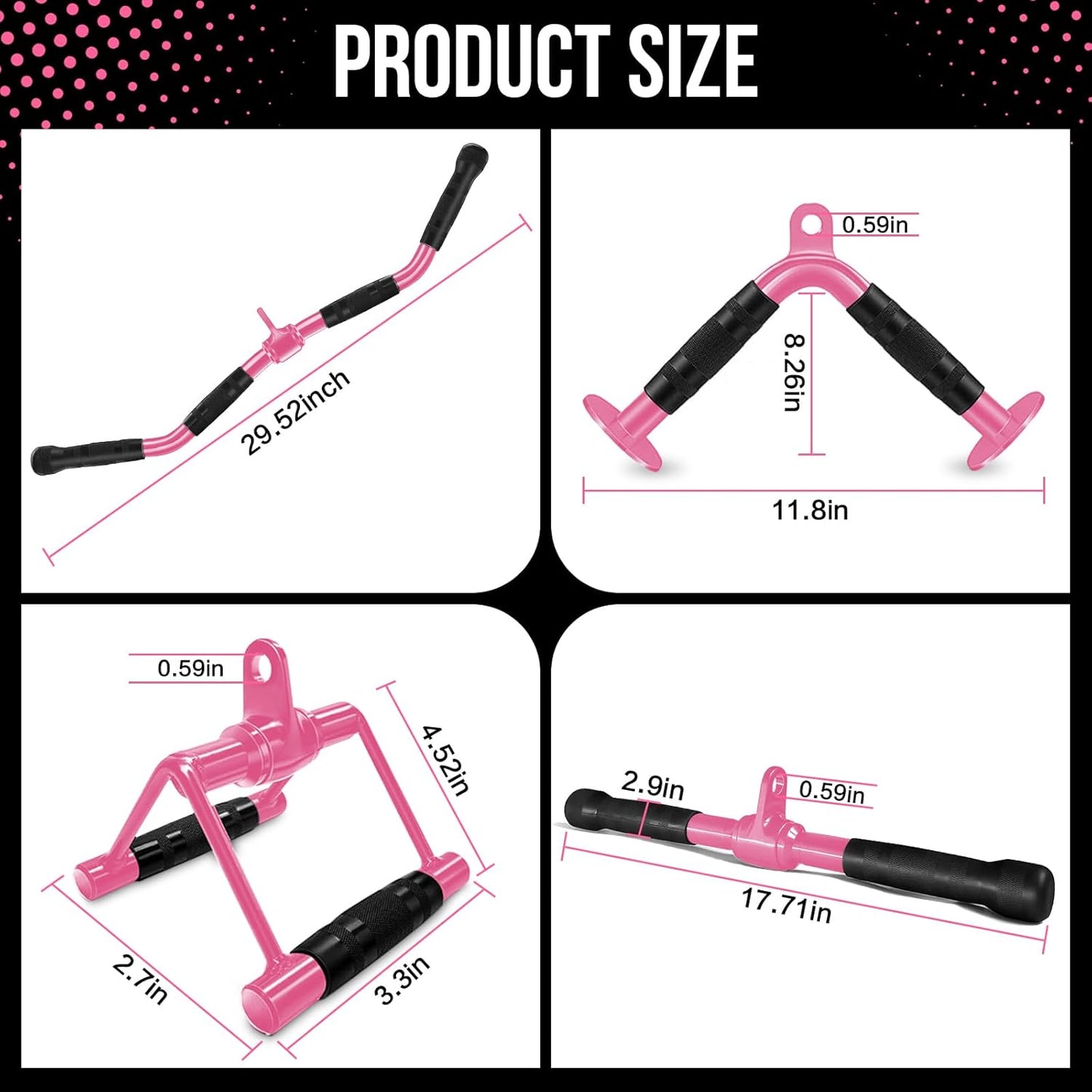 Cable Machine Attachment Set LAT Pulldown Attachments Weight Machine Accessories for Home Gym