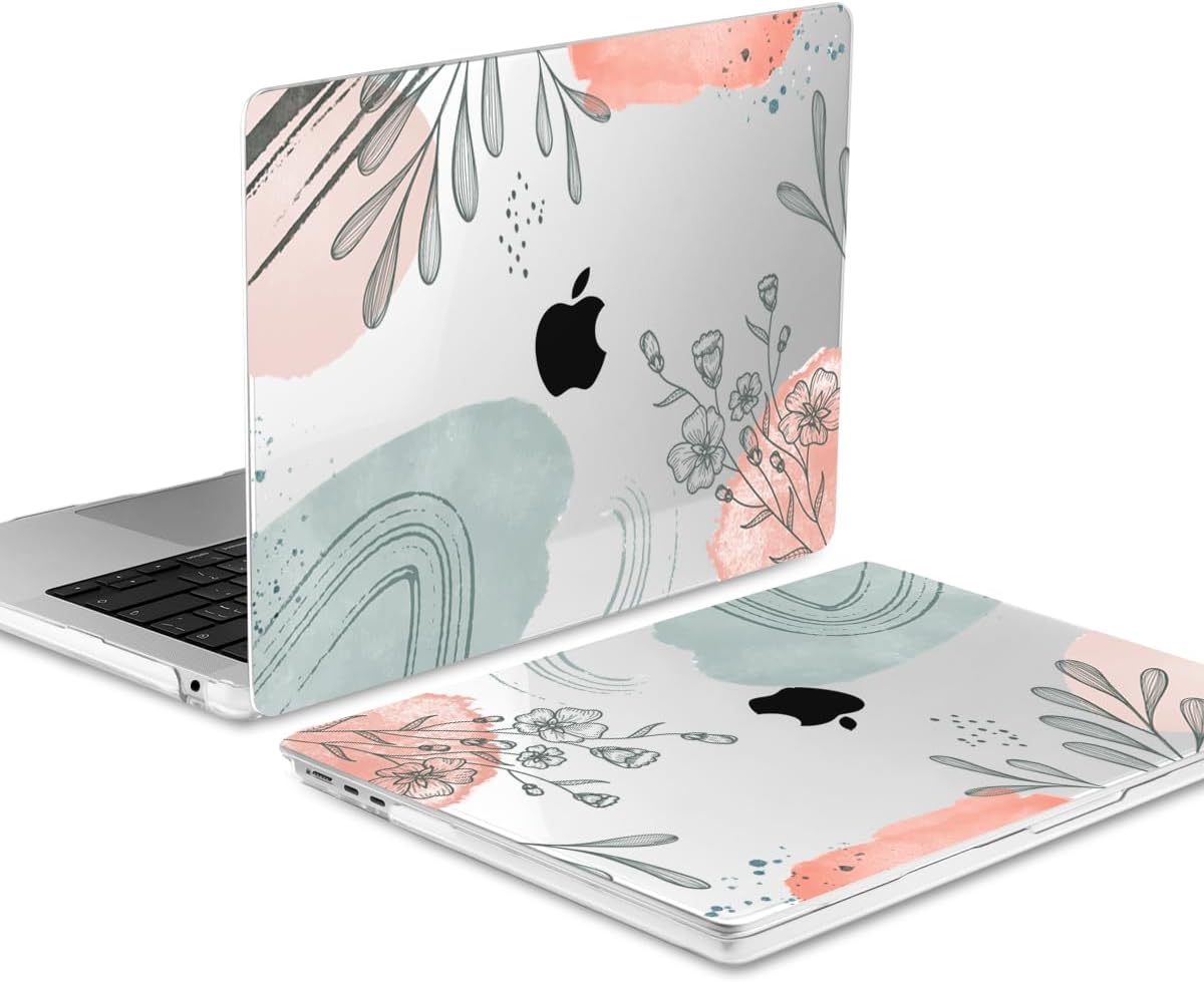MEEgoodo Case for MacBook Air M4/M3/M2 13.6 inch 2025 2024 2022, Fit Model A3240 A3113 A2681, Compatible with MacBook Air 13 inch, Laptop Hard Shell Case with Keyboard Cover, Watercolor Floral 3