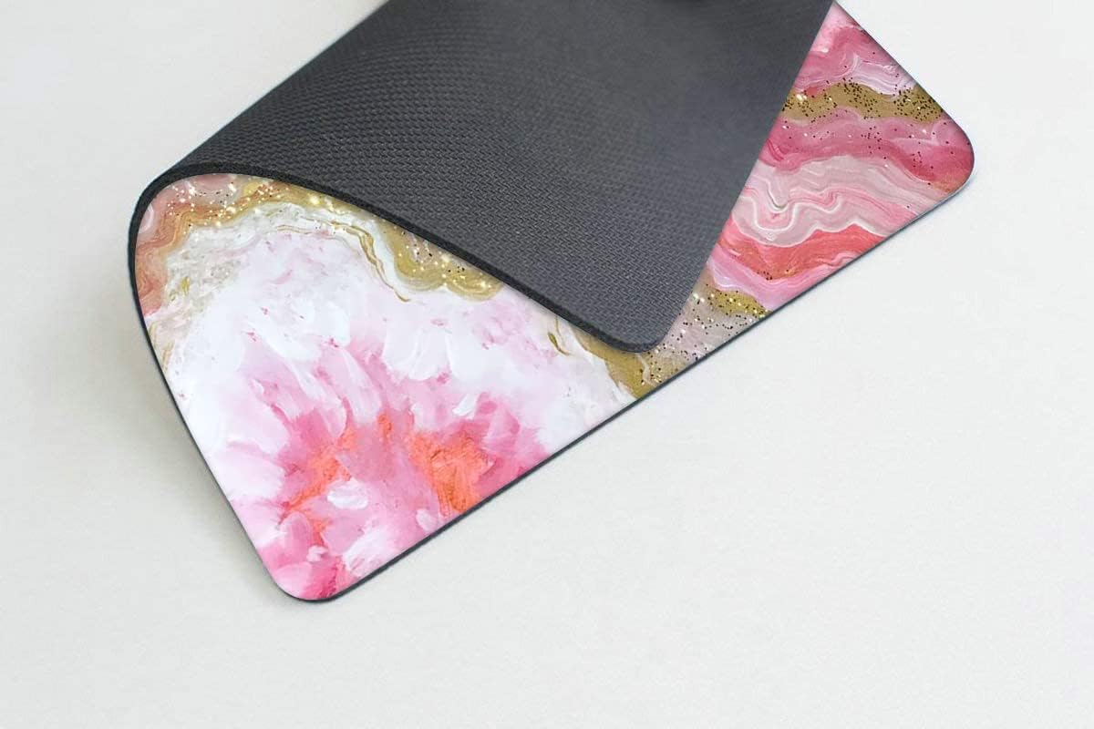 Dazzling Geode Pink Gold Marble Mouse pad Customized Mousepad Non-Slip Rubber Base Mouse Pads for Computers Laptop Office Desk Accessories Mouse pad