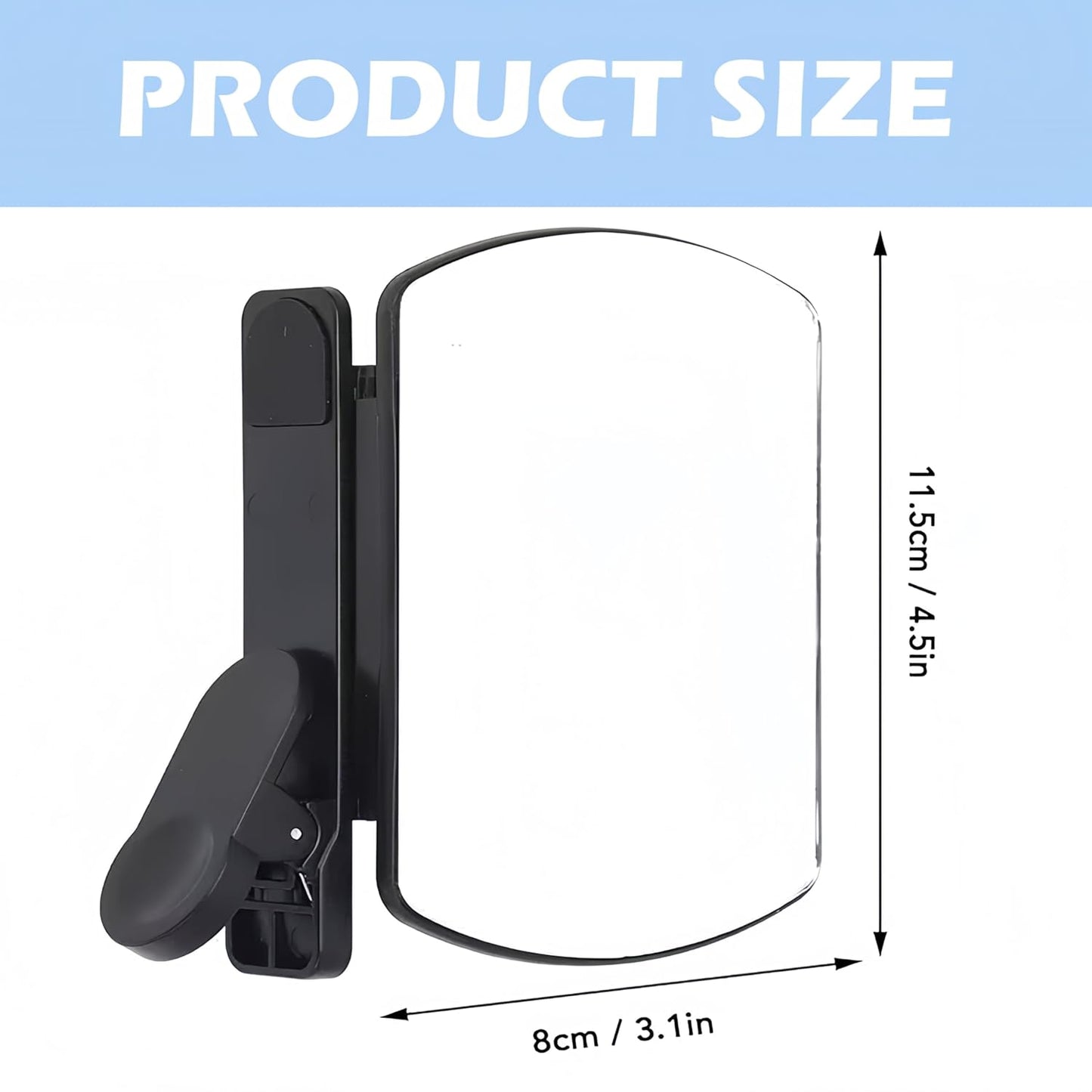 Mirror Effect Lens, Smartphone Camera Mirror Reflection Clip Kit Phone Camera Shooting Reflection Mirror Adjustable HD Glass Smartphone Photography Flip Mirror for All Phones (White+Black)