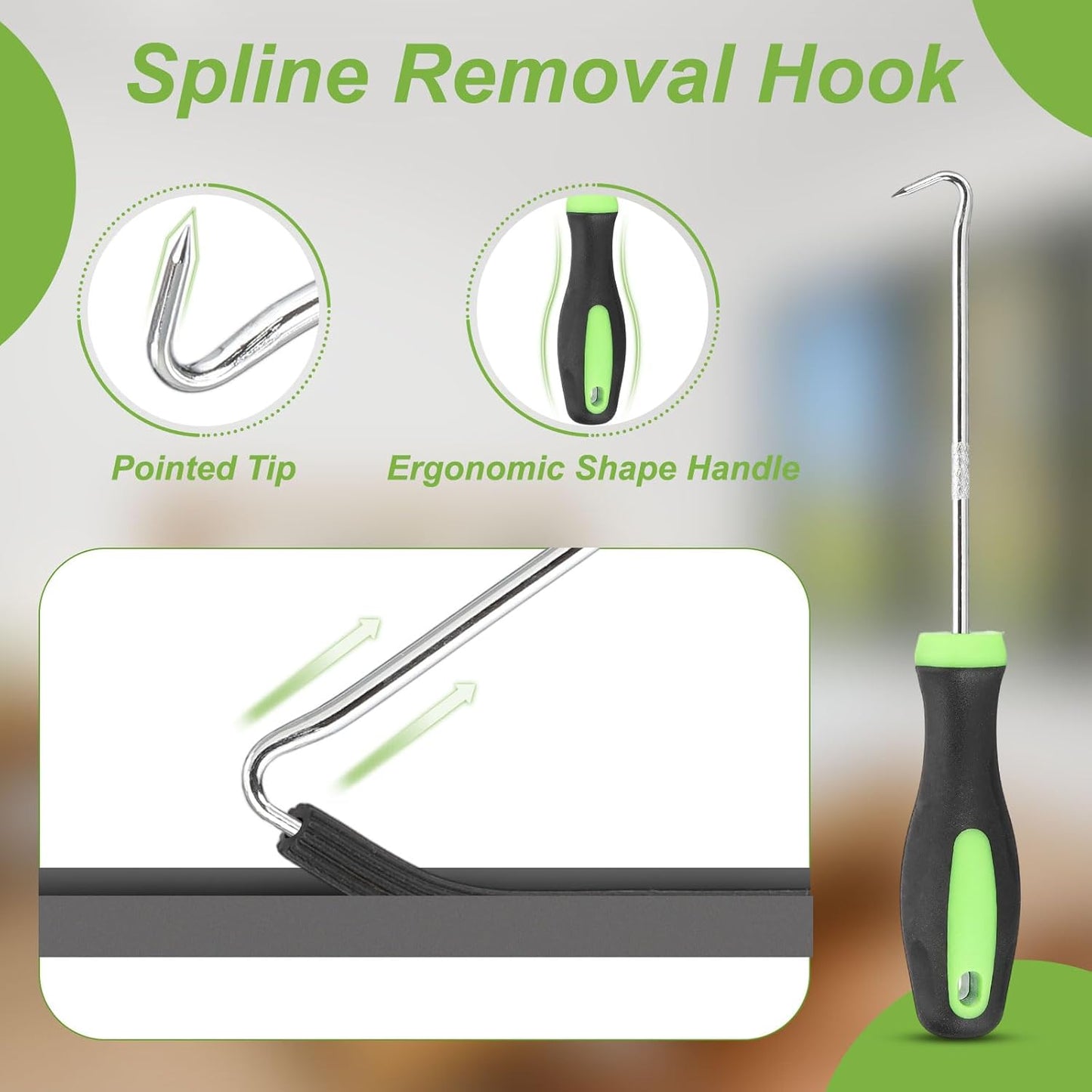 uxcell Screen Repair Kit, 0.16"x 9.8 ft Window Screen Spline with Roller Tool and Spline Removal Hook for Patio Door Window Mesh Install and Replace, Gray