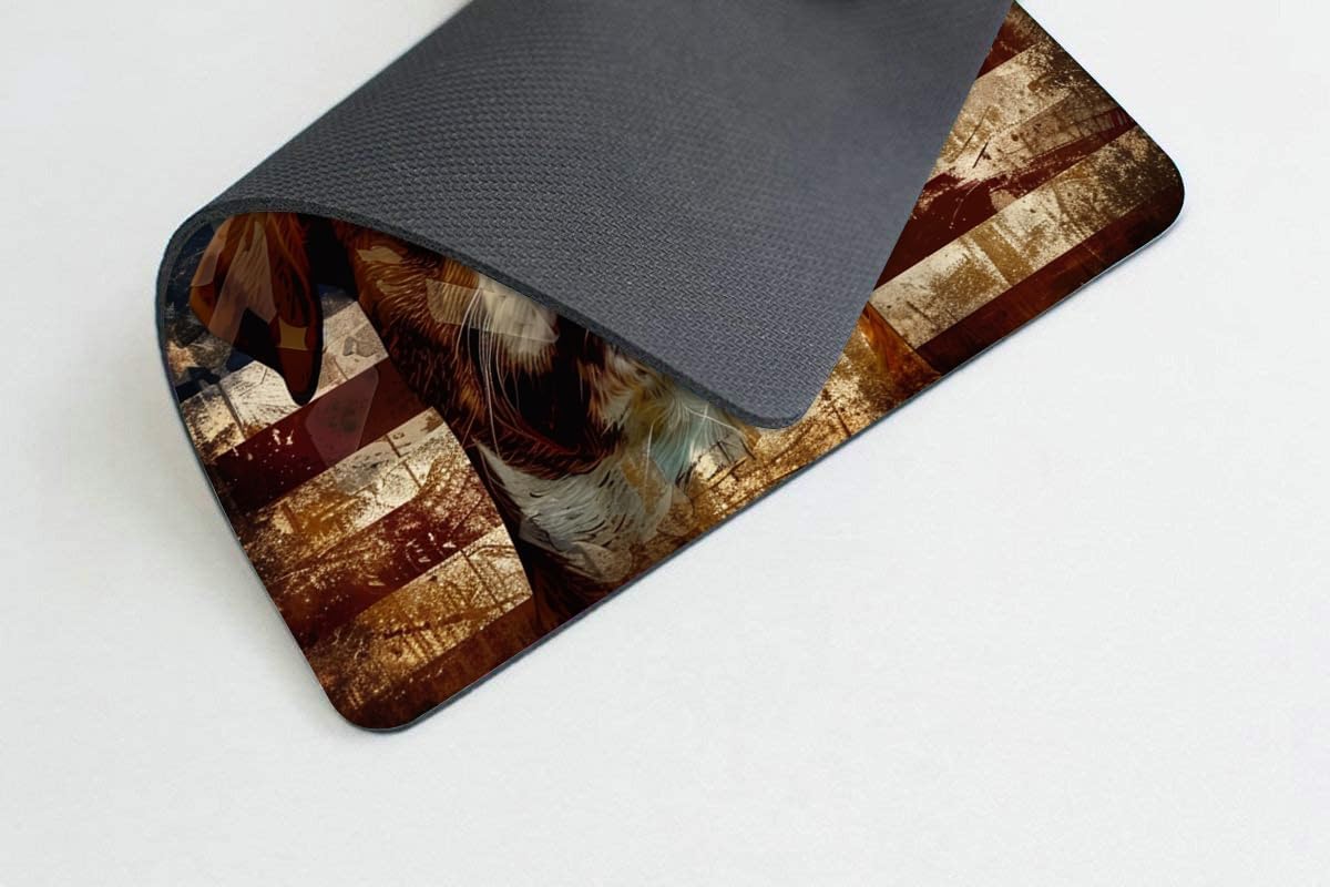 Square Mouse Pad National Flag and Cute Smiling Dog-4,Gaming Mouse Pads for Desk,Soft Computer Waterproof Non-Slip Mouse Mat