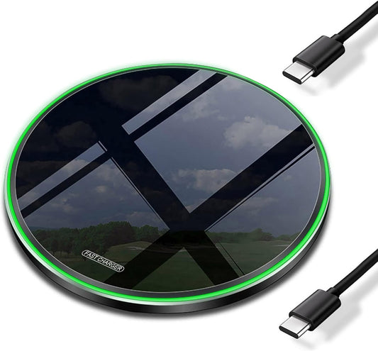 20W Fast Wireless Charger Pad with USB-C for Samsung Galaxy S25/S24/S23/S22/Note 20/Buds/Buds +,Pixel 8/7,LG G8/7/6,Wireless Phone Charge Station Compatible with iPhone 16/15/14/13/SE/X/AirPods etc