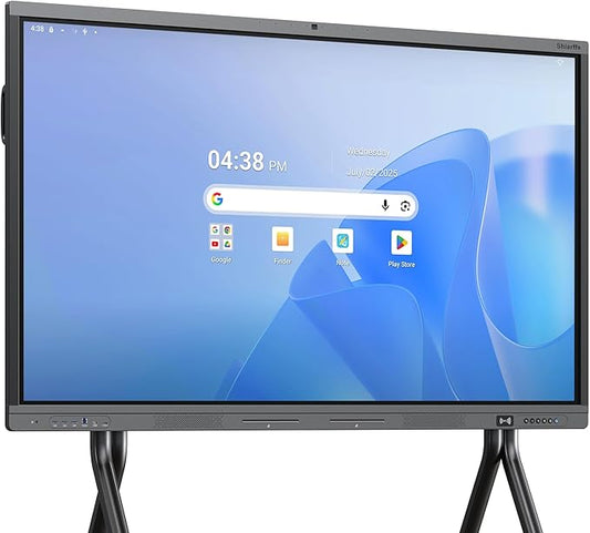 Shiarffe X5 Smart Board 65 Inch 4K Interactive Whiteboard Google EDLA-Certified All-in-One Touchscreen Digital Display Built-in 48MP Camera Mics and Speaker for Classrom Hybrid Work