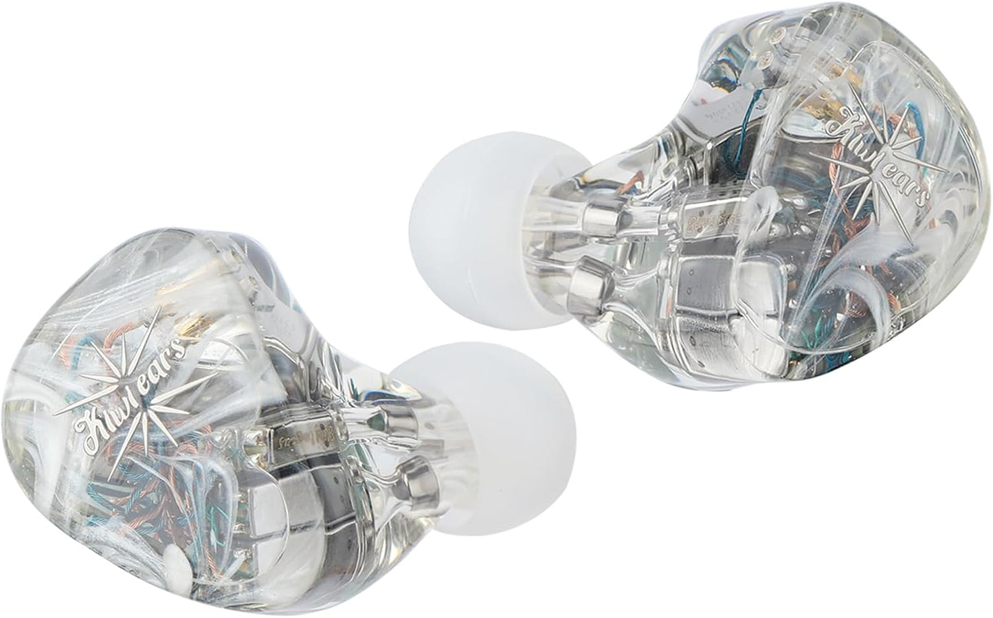 Kiwi Ears Orchestra Lite in Ear Monitor, Custom 8BA HiFi Earphone, Studio Monitor Headphone, Wired Earbuds with Detachable OFC Cable, Handcrafts Faceplate for Audiophile Musician (Clear)