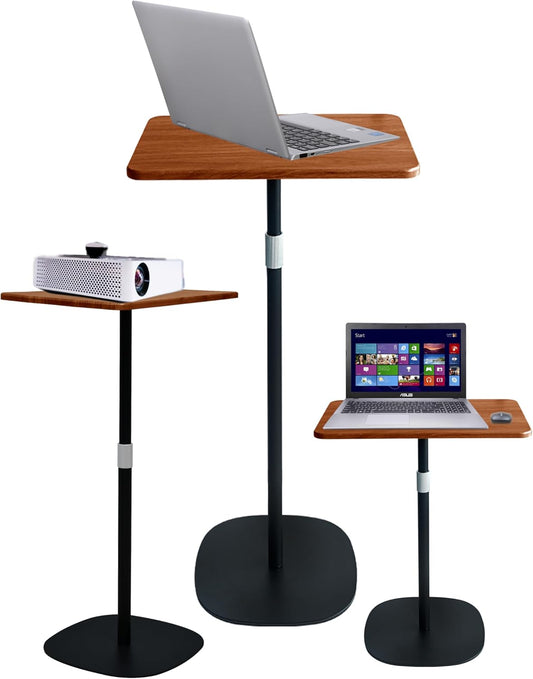 Mobile Standing Desk Height Adjustable Floor Laptop Stand, Computer Cart Workstation, Projector Stand, Teacher Podium for Home, Office, Classroom