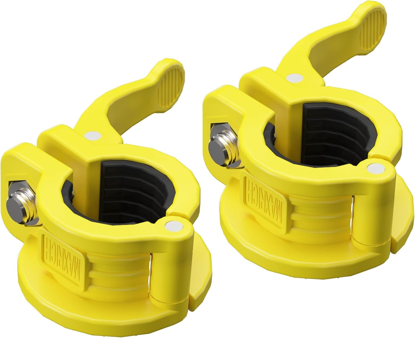 MAXRICH T Barbell Clamp 1 inch Multiple Sizes & Adjustable Weight Clips for Barbell Quick Release Barbell Clips|Barbell Collar Bar Locks for Weight Lifting (Yellow)