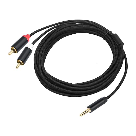 (16.5 FT / 1 Pack) 3.5mm to RCA Cable,3.5mm Male to 2RCA Male Audio Stereo Cable for Smartphones, MP3, Tablets, Speakers, HDTV