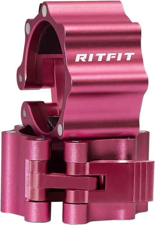 RitFit 2-Inch Magnetic Barbell Collars Locking Clamps - Heavy Duty Aluminum Alloy, Quick Release with Non-Slip TPR Pads for Olympic Weightlifting Powerlifting Training (Pair)