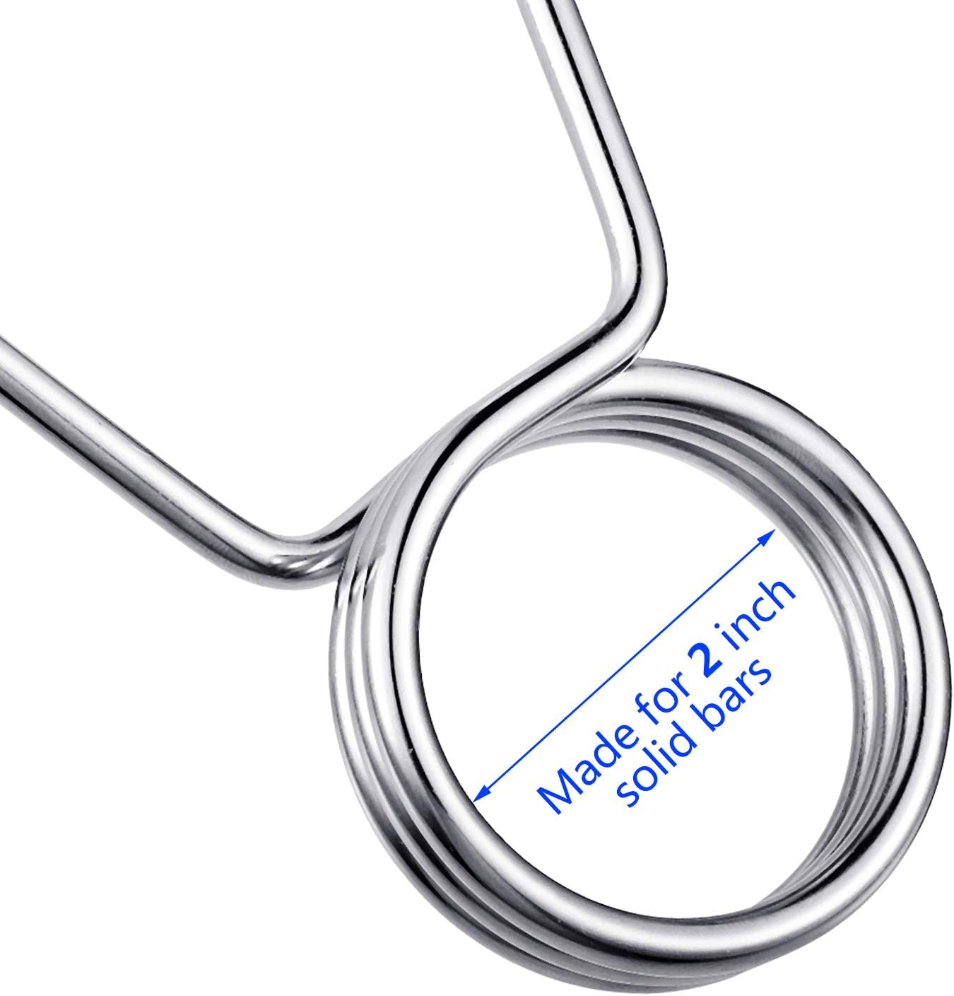 Sumind 4 Pieces 2 Inch Dumbbell Spring Collars Barbell Clamps Locking Collars Clips for Weightlifting Exercise Fitness Training Supplies (Silver)