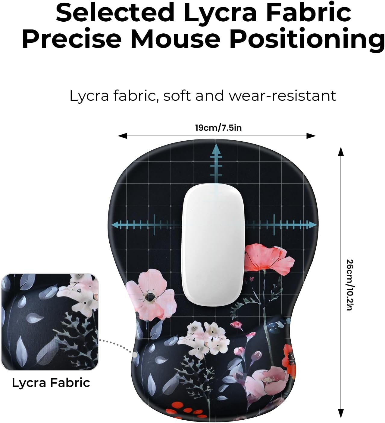 EooCoo Ergonomic Mouse Pad with Gel Wrist Rest Support Middle Concave Design, Relieve Wrist Pain Mousepad, Non-Slip Base for Laptop, Computer, Office Desk Accessories, Carpal Tunnel Syndrome