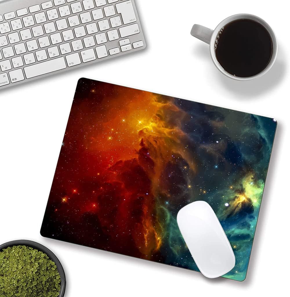 Mouse Pad, Galaxy Mouse Pad, Square Waterproof Mouse Pad Non-Slip Rubber Base MousePads for Office Laptop, 9.5"x7.9"x0.12" Inch(Cool Galaxy)