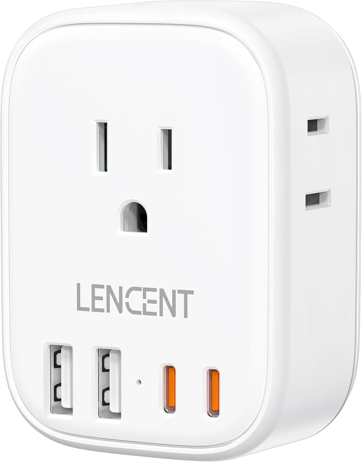 LENCENT Multi Plug Outlet Extender with USB, 4 AC Electrical Outlet Expander with 4 USB Charger Cube(2 Type C), Small Multiple Wall Tap Plug Splitter for Home Office Travel Cruise Dorm Essentials