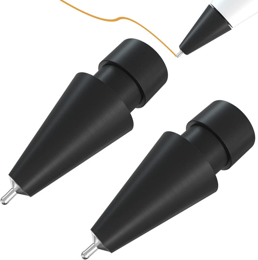 Upgraded Pencil Tips fits for Apple 2nd 1st Gen iPad Pro Pencil,0.78mm No Wear Out Fine Point Precise Control Apple Pen Tip,Longer Tips High Strength Material,Black