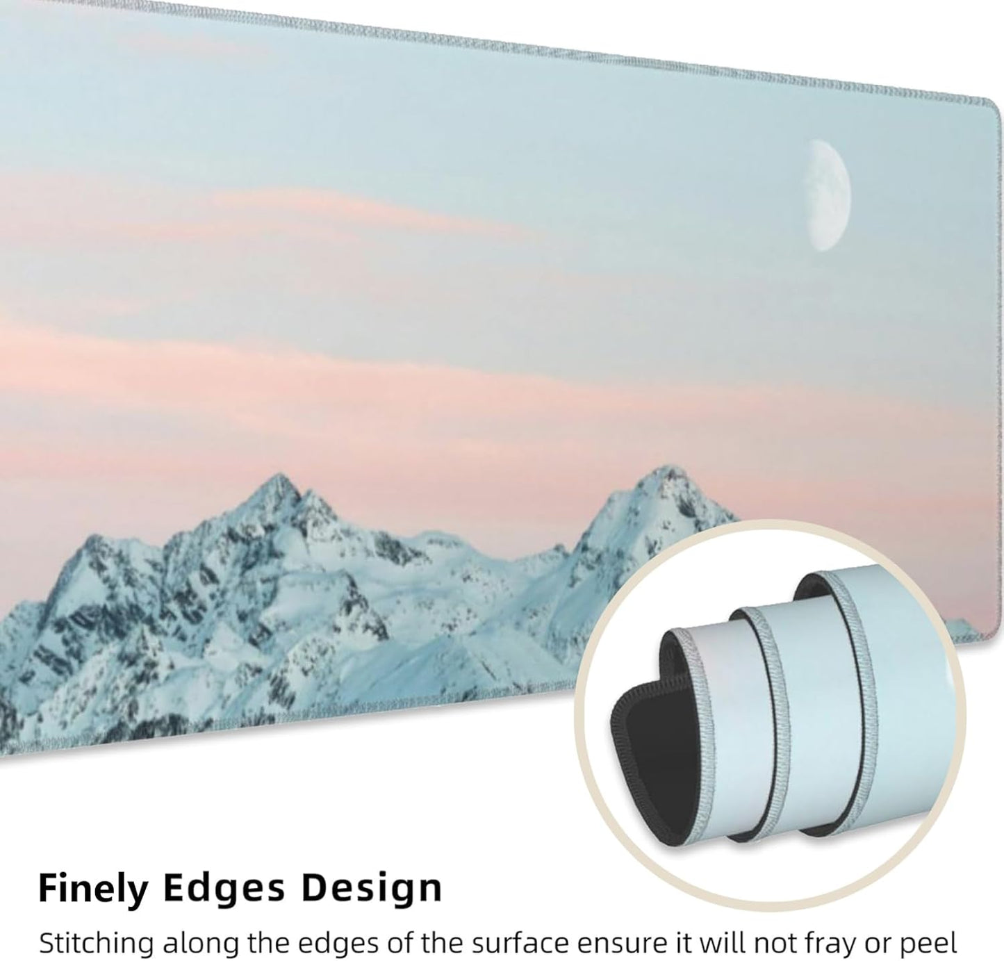 Rhino Gaming Mouse Pad, Sunset Floral and Wildlife Mousepads for Gaming Home Office Work, Extended Mats Computer Keyboard Laptop, 31.5×11.8 Inch Large Desk Mat with Non-Slip Rubber Base