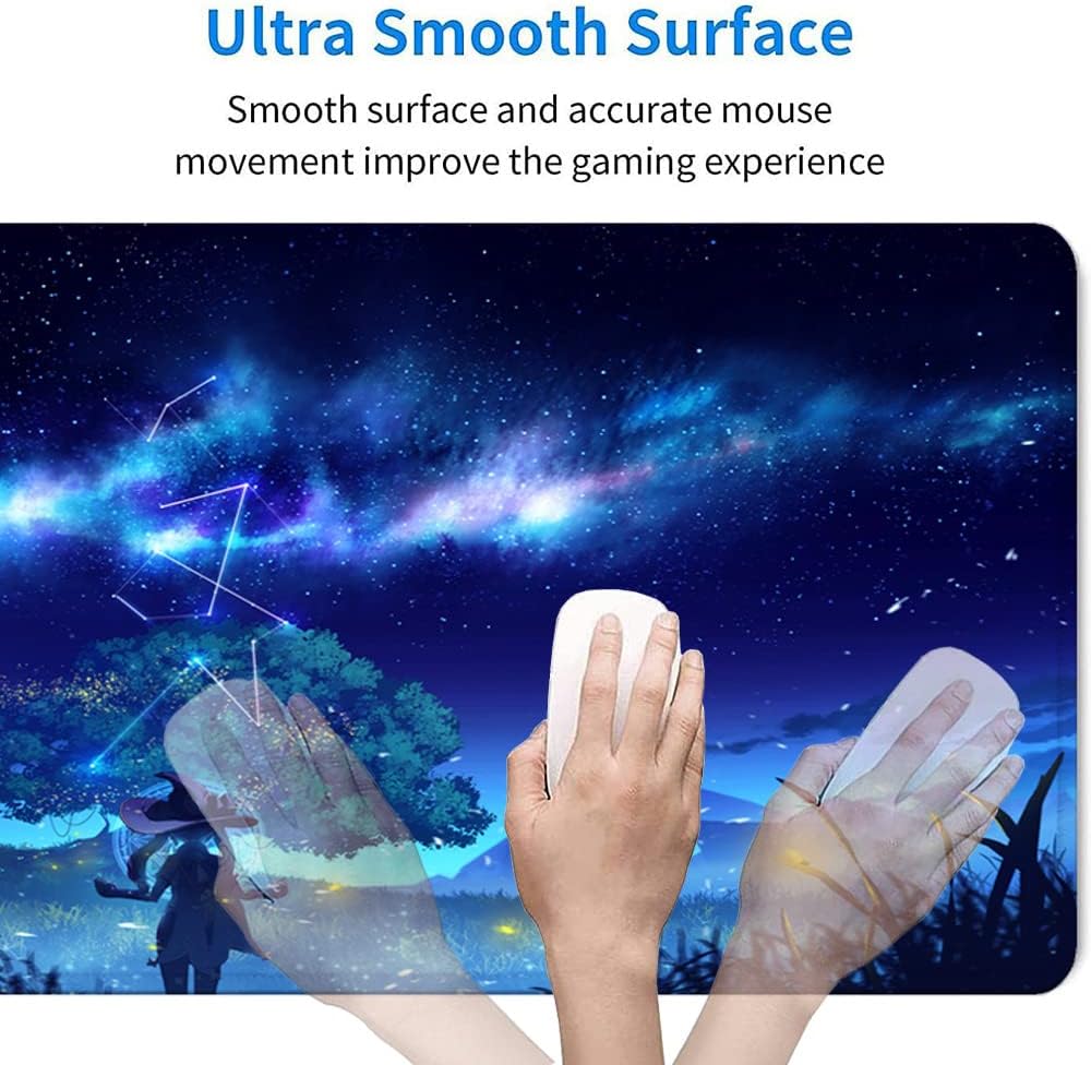 RTGGSEL 31.5x11.8 Inch Non-Slip Long Extended Large Gaming Mouse Pad with Stitched Edges XL Laptops Keyboard Mouse Mat(Starry Sky)