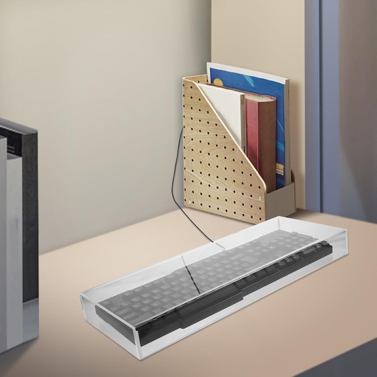 Cabilock Acrylic Keyboard Cover Water Protective Case for Household Keyboards Transparent Keyboard Accessory for Standard and Mechanical Keyboards