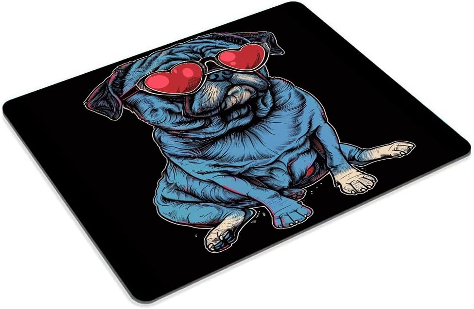 Square Mouse Pad Cool Dog with Sunglasses-1,Gaming Mouse Pads for Desk,Soft Computer Waterproof Non-Slip Mouse Mat