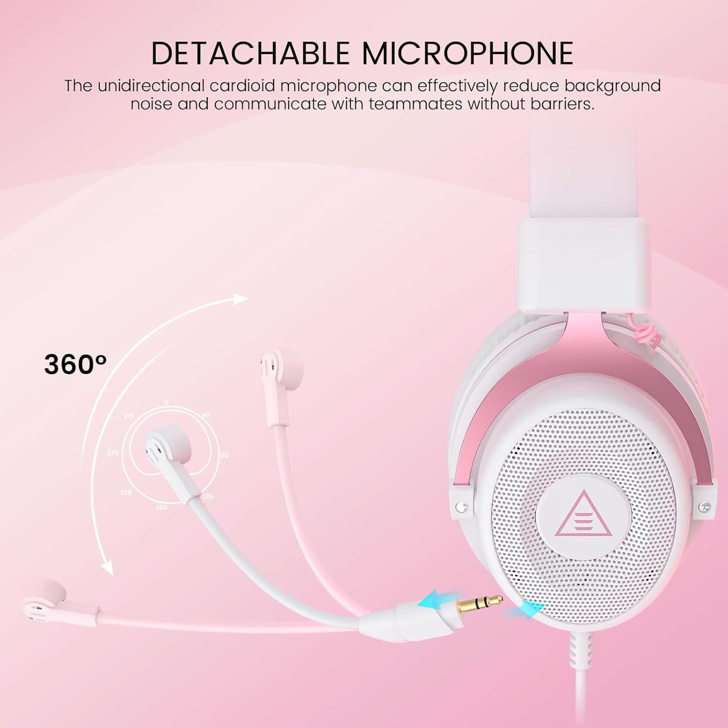 EKSA E900 Headset with Microphone for PC, PS4,PS5, Xbox - Detachable Noise Canceling Mic, 3D Surround Sound, Wired Headphone for Gaming, Computer, Laptop, 3.5MM Jack