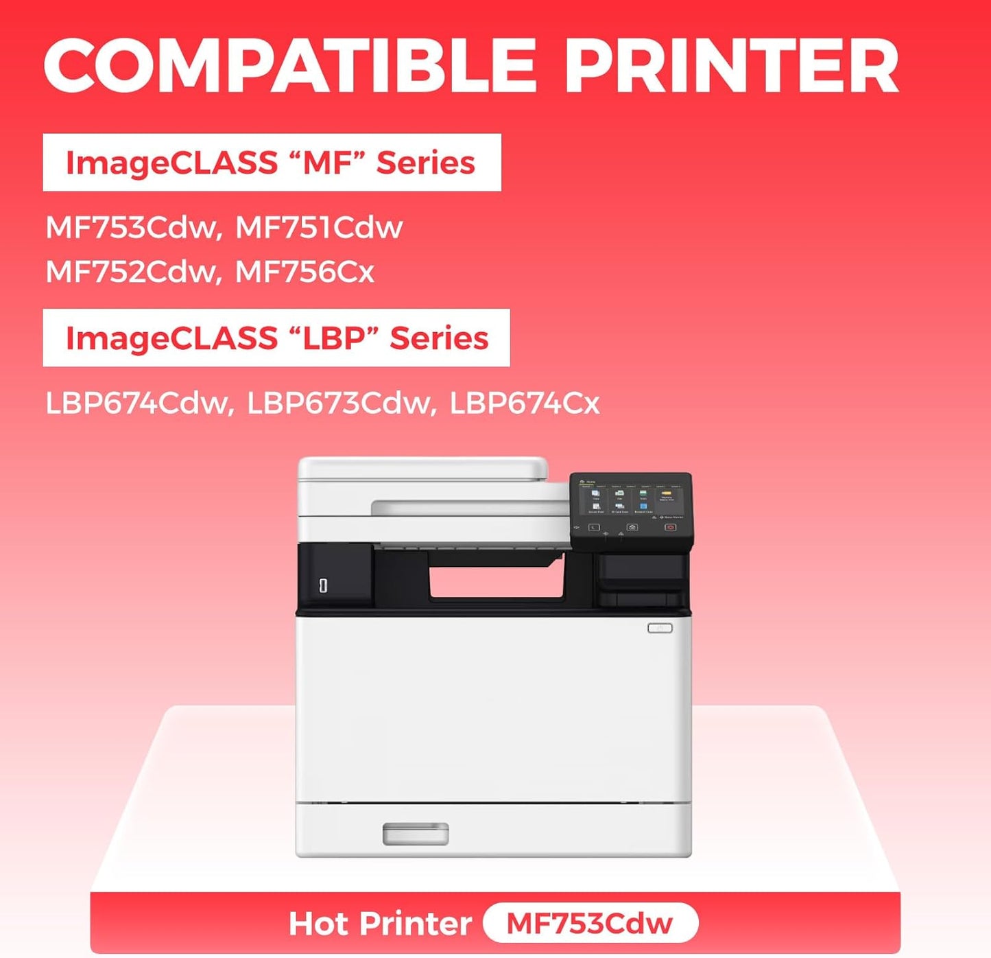 069H 069 Toner Cartridge Set 4-Pack MF753Cdw High Capacity Replacement for Canon 069H 069 Toner Compatible with Canon Color imageCLASS MF753Cdw MF751Cdw LBP674Cdw Printer Ink Black Cyan Magenta Yellow