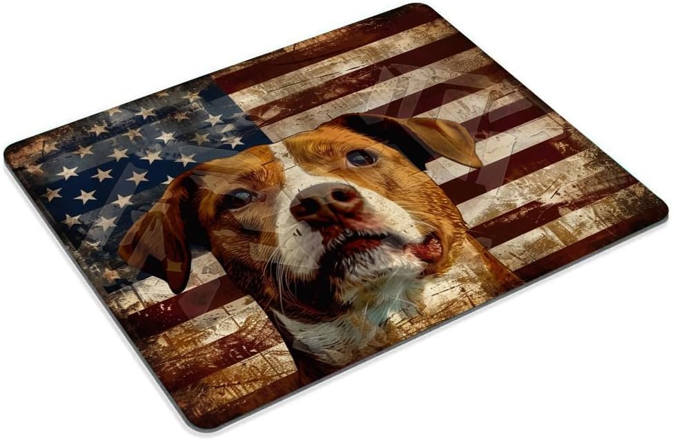Square Mouse Pad National Flag and Cute Smiling Dog-4,Gaming Mouse Pads for Desk,Soft Computer Waterproof Non-Slip Mouse Mat