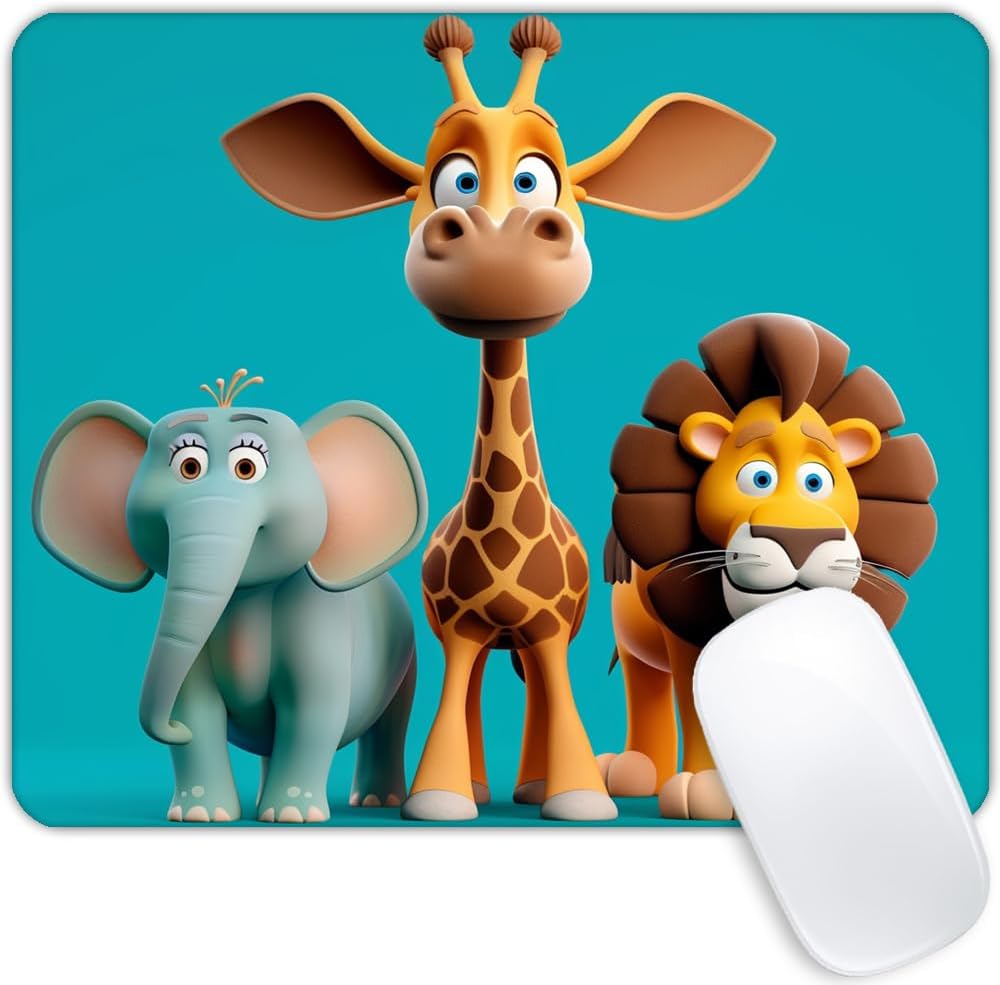 Square Mouse Pad Cute Animal-1,Gaming Mouse Pads for Desk,Soft Computer Waterproof Non-Slip Mouse Mat