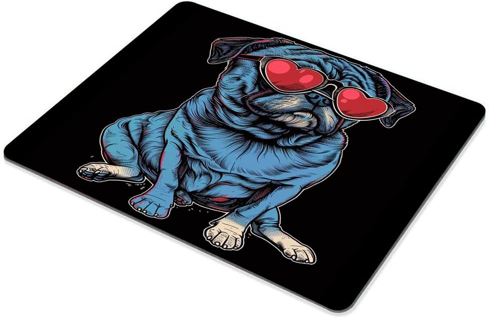 Square Mouse Pad Cool Dog with Sunglasses-1,Gaming Mouse Pads for Desk,Soft Computer Waterproof Non-Slip Mouse Mat