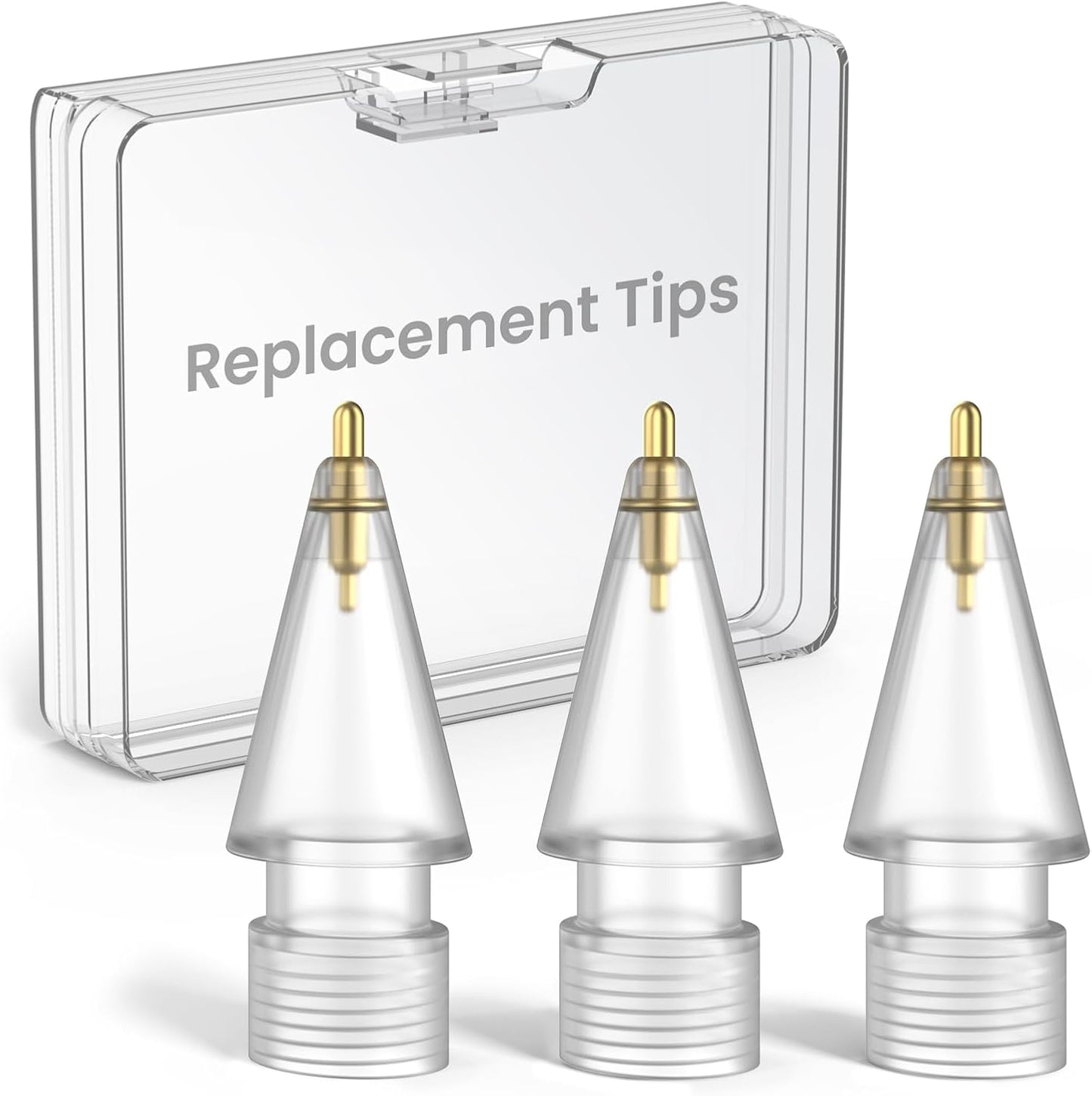 Delidigi 3 Pack Replacement Tips Compatible with Apple Pencil Pro/2nd Generation/1st Gen/USB C, Wear-Resistant iPencil Nibs Accessories Fine Point Precise Control Pen Like Tips