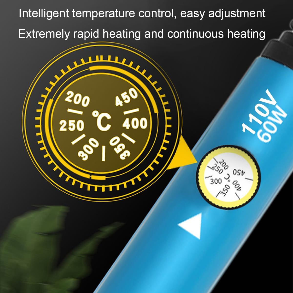 Soldering Iron Kit, 60W Soldering Iron with Interchangeable Iron Tips, Stand, Solder Tube, Welding Wire, 12-in-1 Adjustable Temperature Soldering Gun Welding Iron Kit for any Hobby Enthusiast 110V