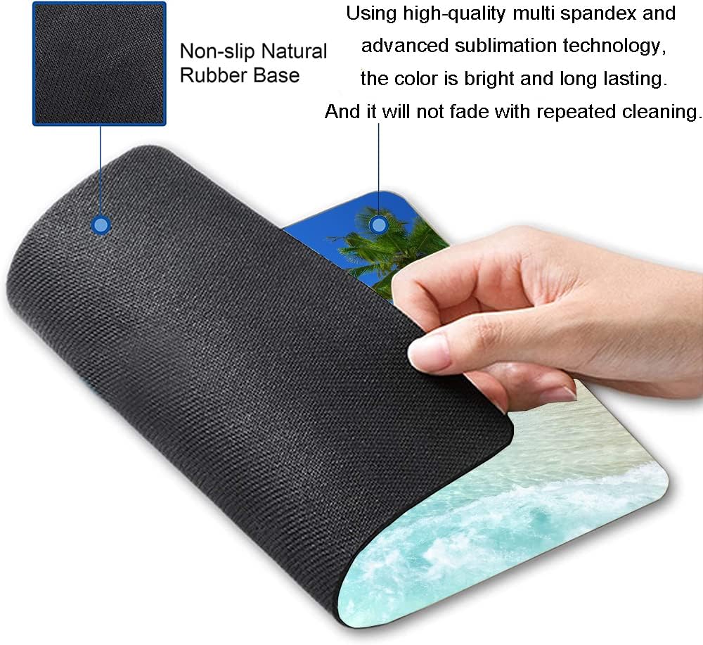 Mouse Pad, Premium-Textured Mouse Mat, Non-Slip Rubber Base Mousepad for Laptop, Computer & PC,9.5×7.9 in,Hawaii Beach