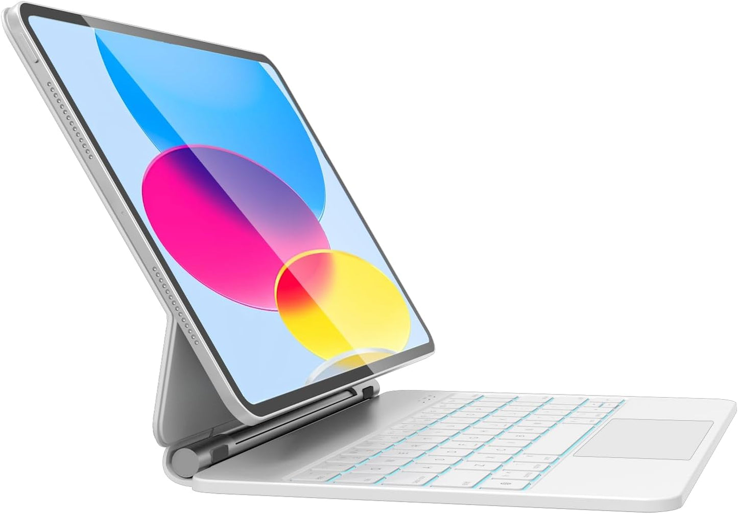 Keyboard Case for iPad 11th (A16, 2025) and iPad 10th Generation (10.9" 2022), Magic Keyboard for ipad 10th Generation with Multi-Touch Trackpad, Floating Cantilever Stand, Backlit Keys (White)