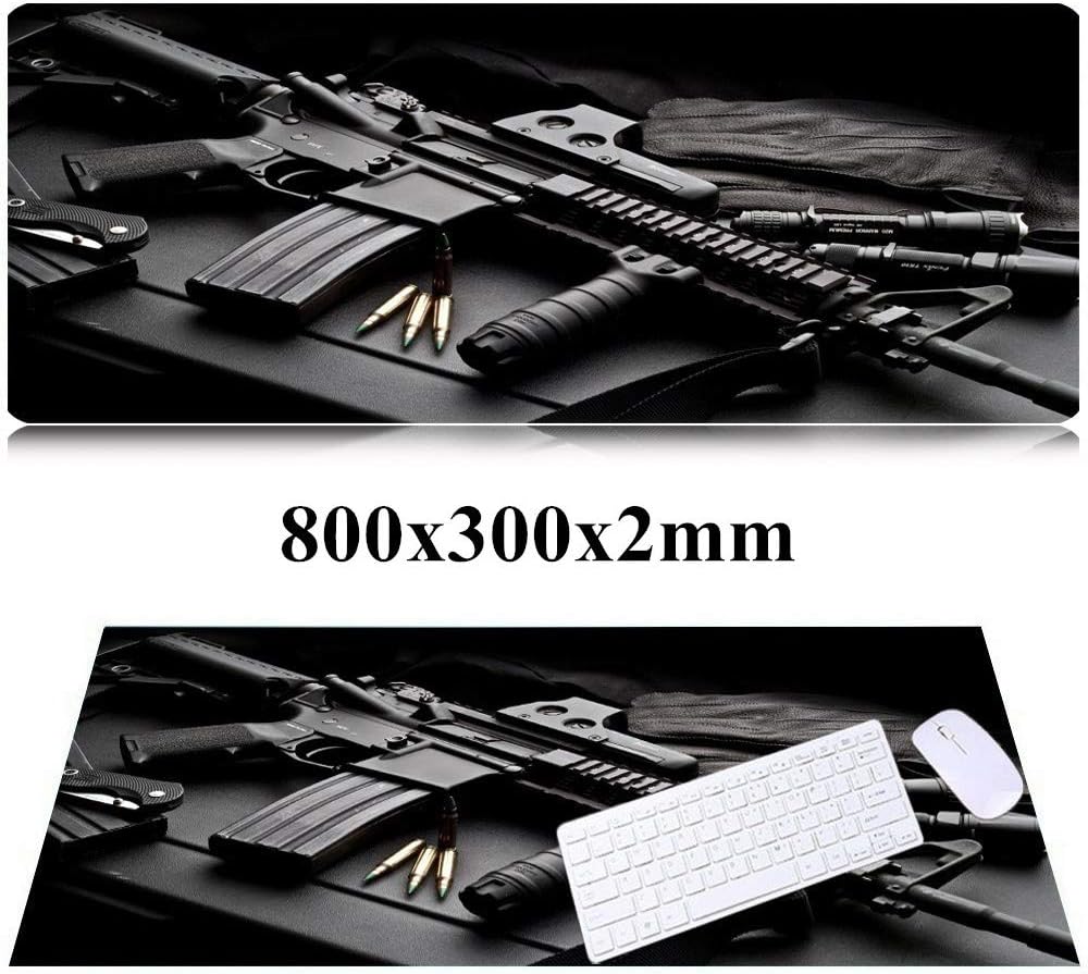 RTGGSEL 31.5x11.8 Inch Non-Slip Long Extended Large Gaming Mouse Pad with Stitched Edges XL Laptops Keyboard Mouse Mat(AK47)