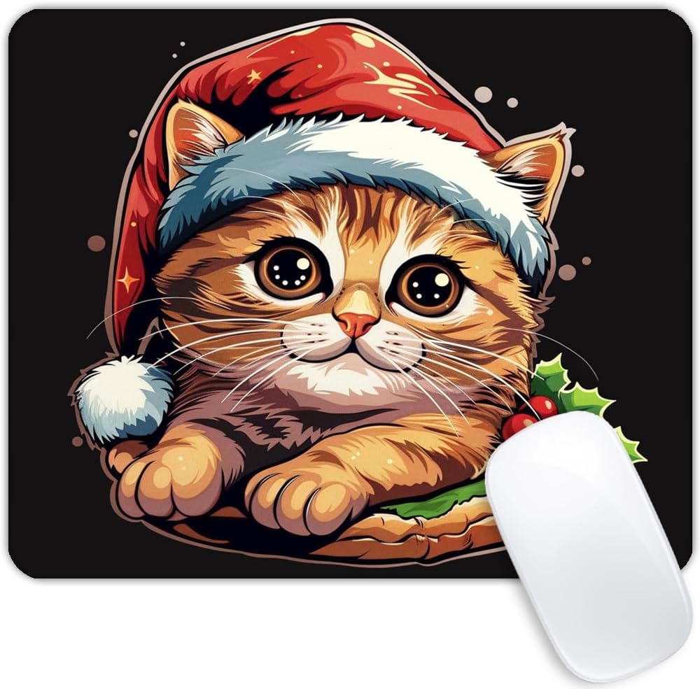 Square Mouse Pad Cute Cat with Burger-1,Gaming Mouse Pads for Desk,Soft Computer Waterproof Non-Slip Mouse Mat