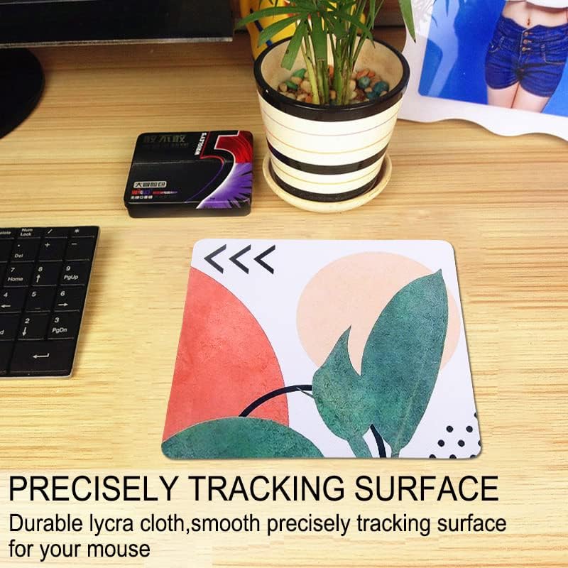 Mouse Pad, Gaming Mouse Pad, Non-Slip Rubber Base Mouse Mat with Designs for Laptop, Computer & Office, 9.5 x 7.9 x 0.12 inches (Morandi Painting)