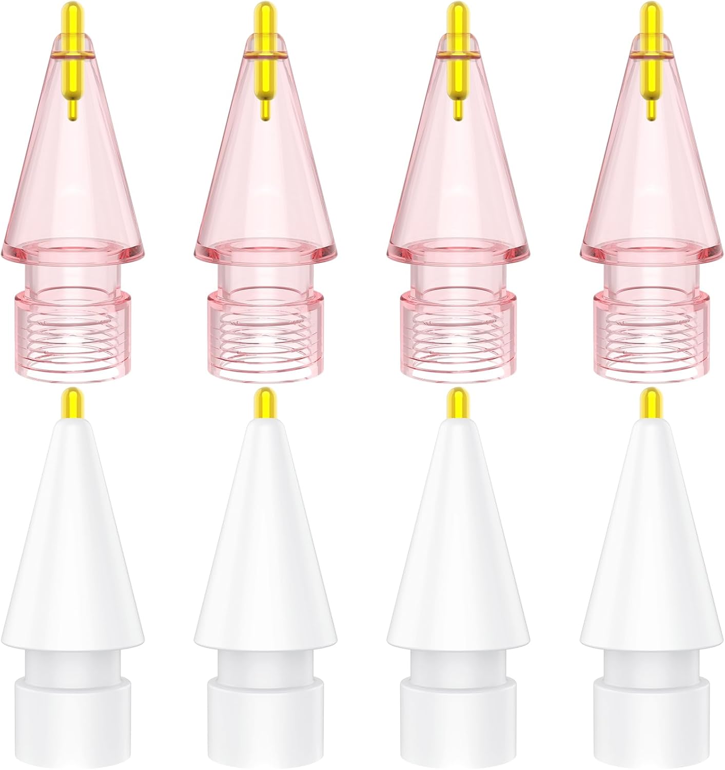 8 Pack Fine Point Replacement Tips Compatible with Apple Pencil 2nd Generation, Apple Pencil 1st Generation, Apple Pencil USB-C & Apple Pencil Pro Colorful iPencil Nibs (Pink + White)