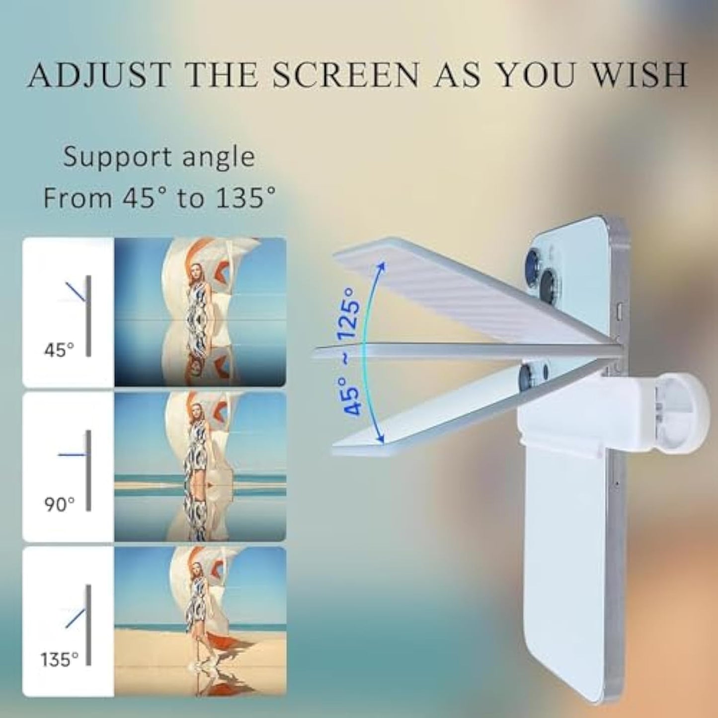 Mirror Effect Lens - Capture Stunning Reflections Instantly, Smartphone Camera Mirror Reflection Clip Kit, Mirror for Phone to Use Back Camera, for Travel Photography (Black)